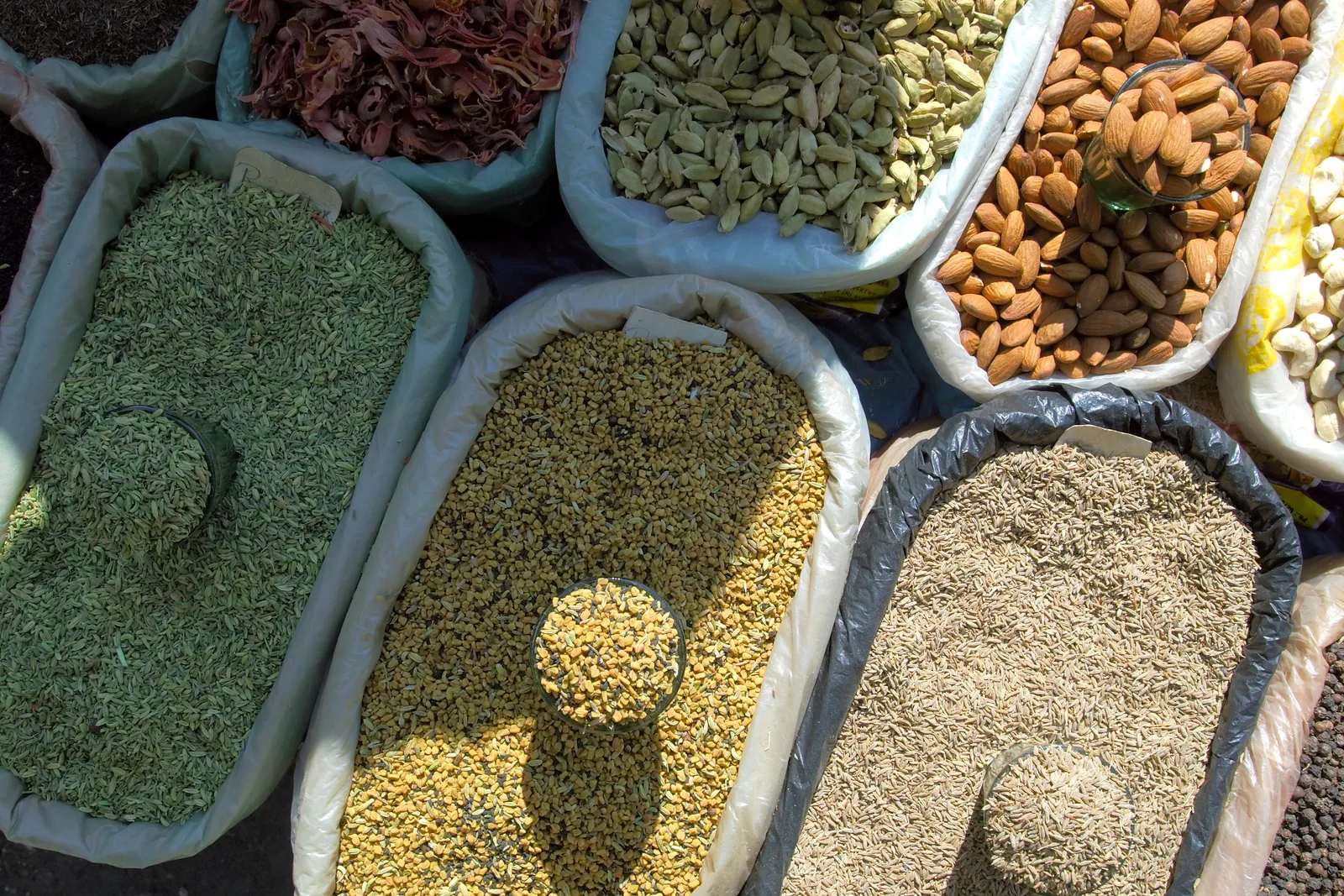 Spices laid out for the Buknu blend